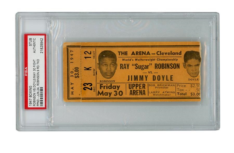 Muhammad Ali & Boxing - 1947 Robinson vs. Doyle Stubless Ticket
