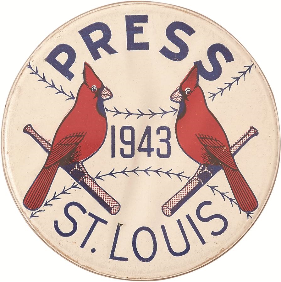 Very Rare 1943 St. Louis Cardinals World Series Press Pin