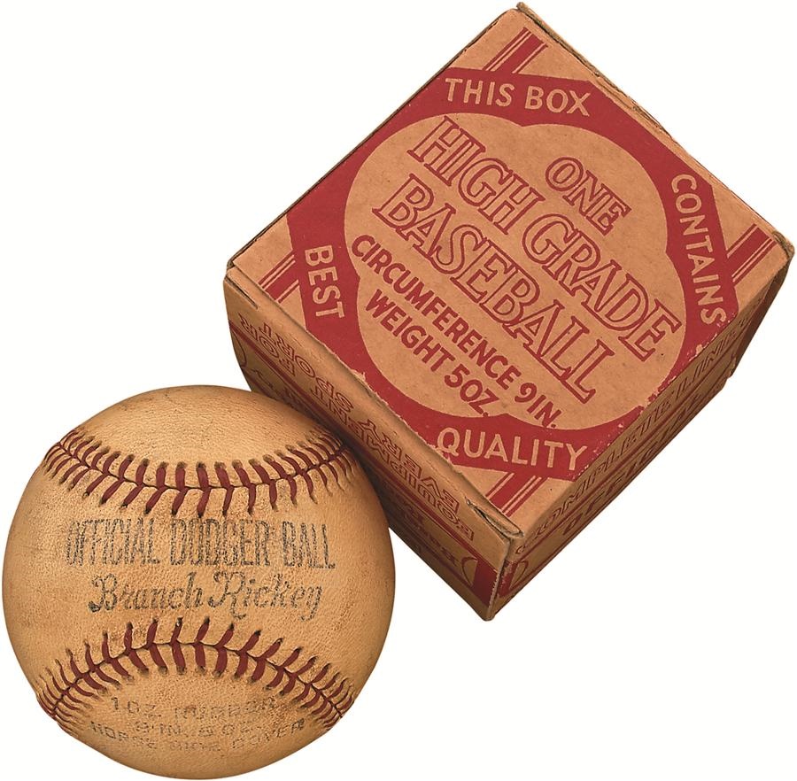 Jackie Robinson & Brooklyn Dodgers - 1940s Brooklyn Dodgers Baseball In Original Box