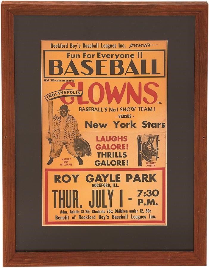 Negro League, Latin, Japanese & International Base - 1940s Indianapolis Clowns Negro League Poster