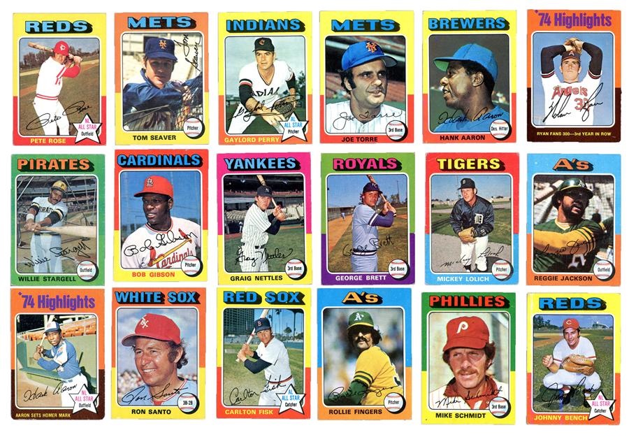 Baseball and Trading Cards - 1975 Topps Baseball Near Complete Set (643/660)