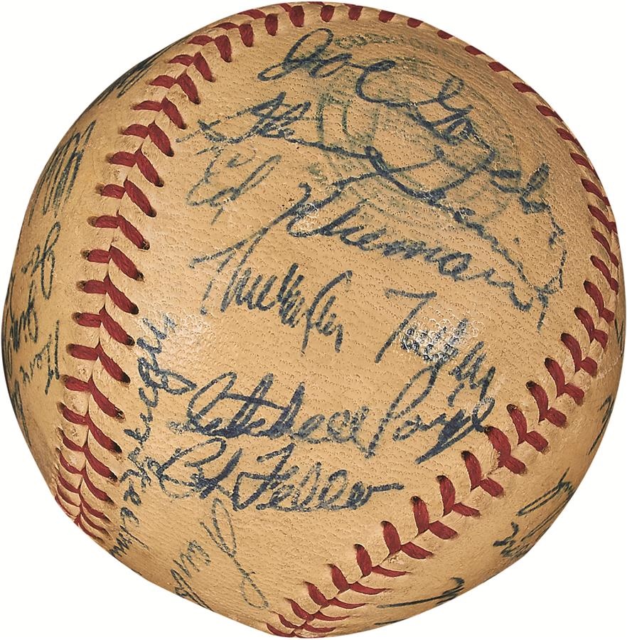 - 1948 Cleveland Indians World Champions Team-Signed Baseball with Satchel Paige