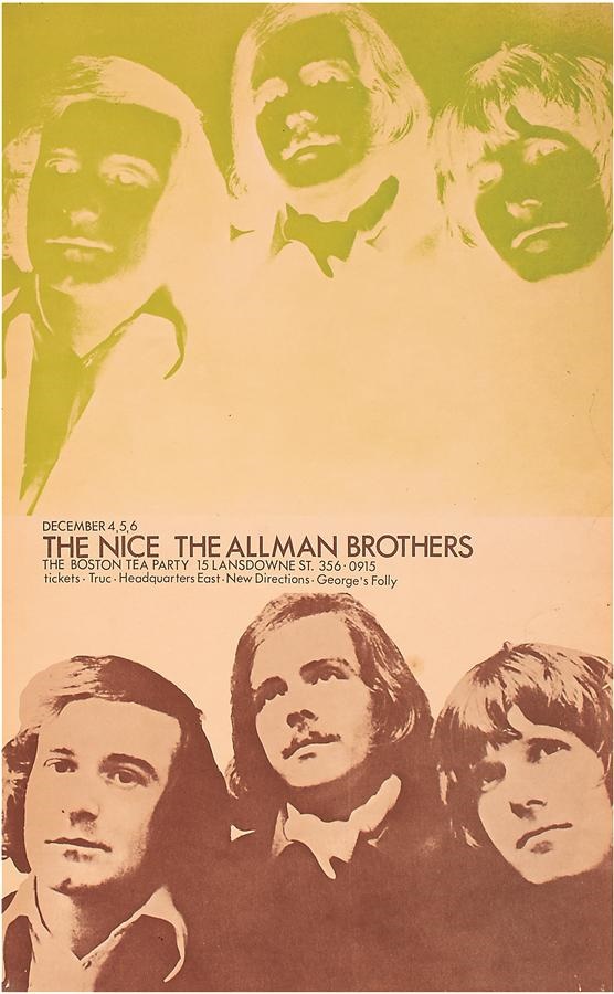Rock 'N' Roll - 1969 Allman Brothers Boston Tea Party Concert Poster