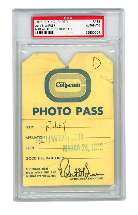 Collection of Muhammad Ali's Manager's Personal Ph - 1975 Muhammad Ali vs. Chuck Wepner Rare Photo Pass