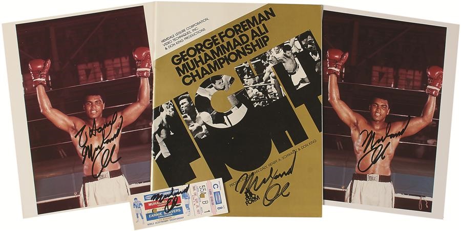 Signed Boxing Collection with (4) Muhammad Ali Autographs