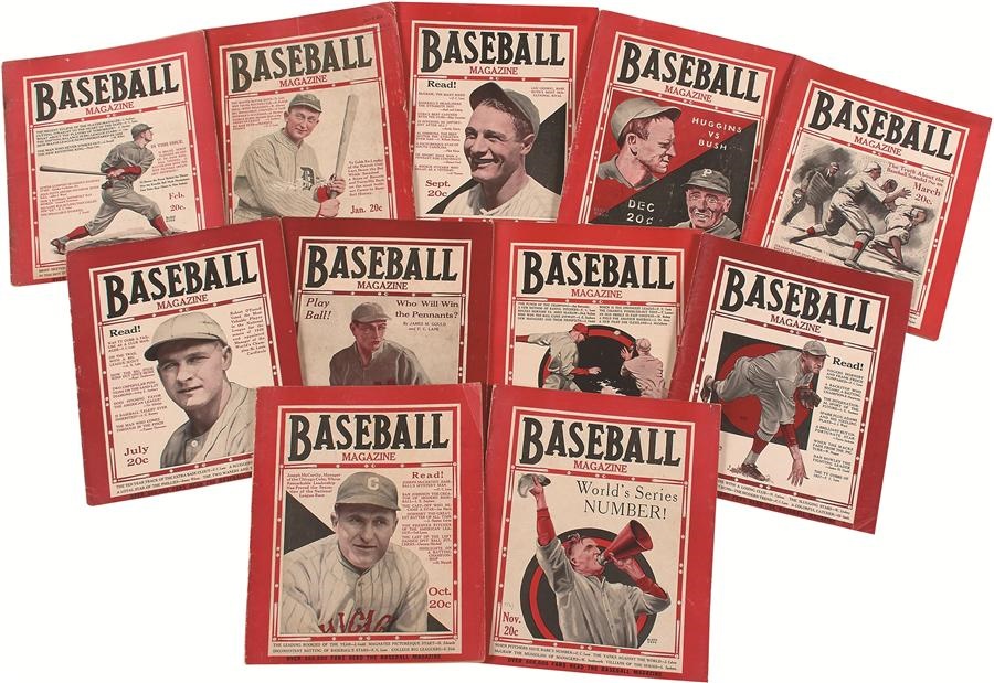 Tickets, Publications & Pins - 1927 Baseball Magazine Run (11/12 issues)