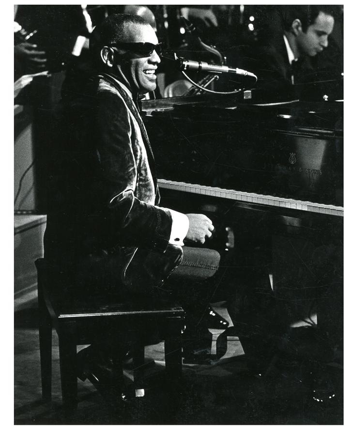 1960s Ray Charles Exceptional Quality 11x14" Vintage Photograph