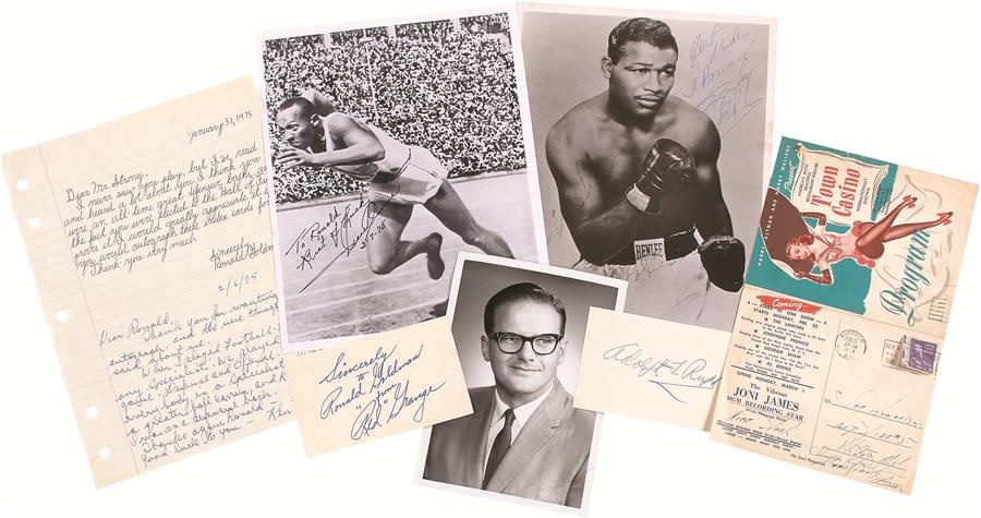 Unique Sport Legends Signed Handwritten Letters, Photos and Cut Autographs Collection (100+)