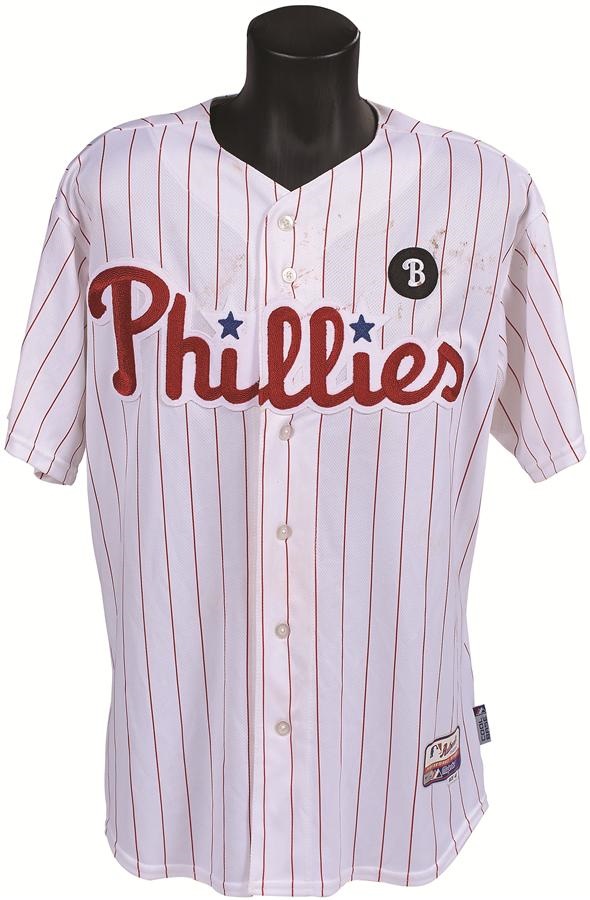 - 2011 Jimmy Rollins Philadelphia Phillies Game Worn Jersey (MLB Auth.)