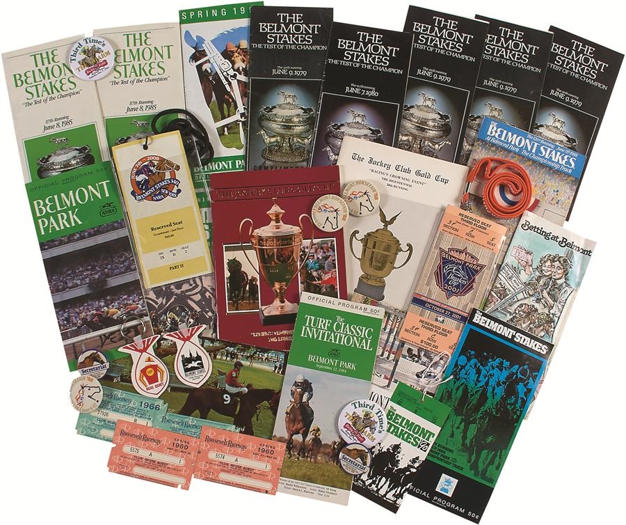Horse Racing - Belmont Stakes Collection with Programs, Tickets & Pins (77)