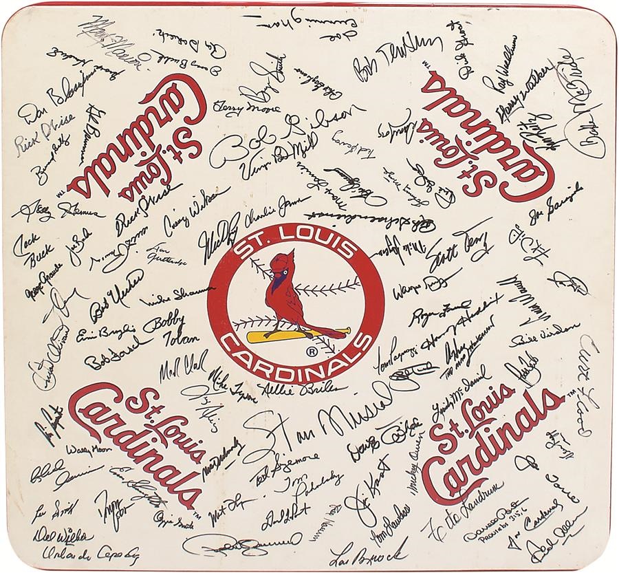 The Mike Shannon St. Louis Cardinals Collection - St. Louis Cardinals Signed Clubhouse Card Table