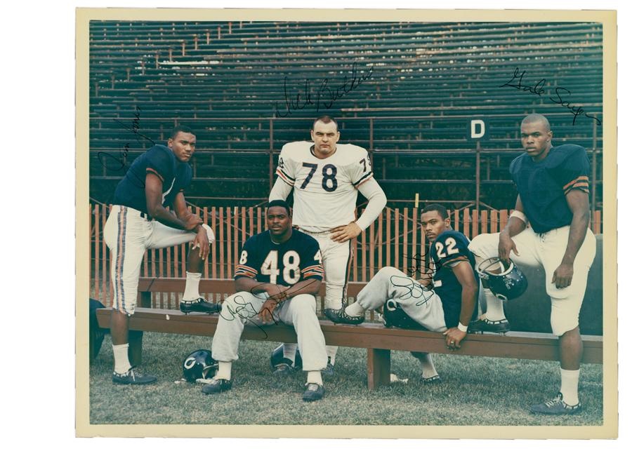 Football - Great Rookies 1965 Chicago Bears Vintage Signed Photograph with Gale Sayers & Dick Butkus