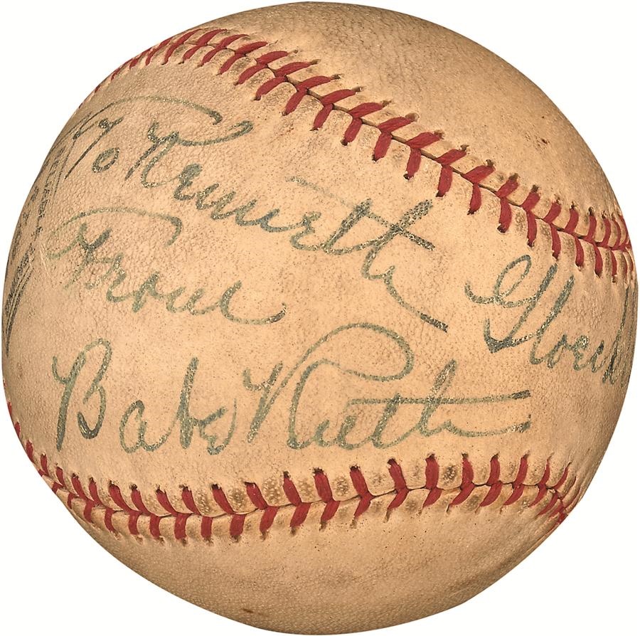 Ruth and Gehrig - Babe Ruth Single-Signed Baseball - High Grade Signature (JSA LOA)