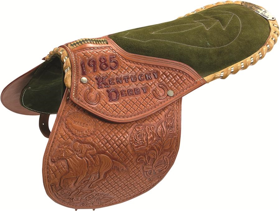 Spend A Buck Horse Racing Collection - 1985 Kentucky Derby Winning Trainer Presentation Saddle "Trophy"
