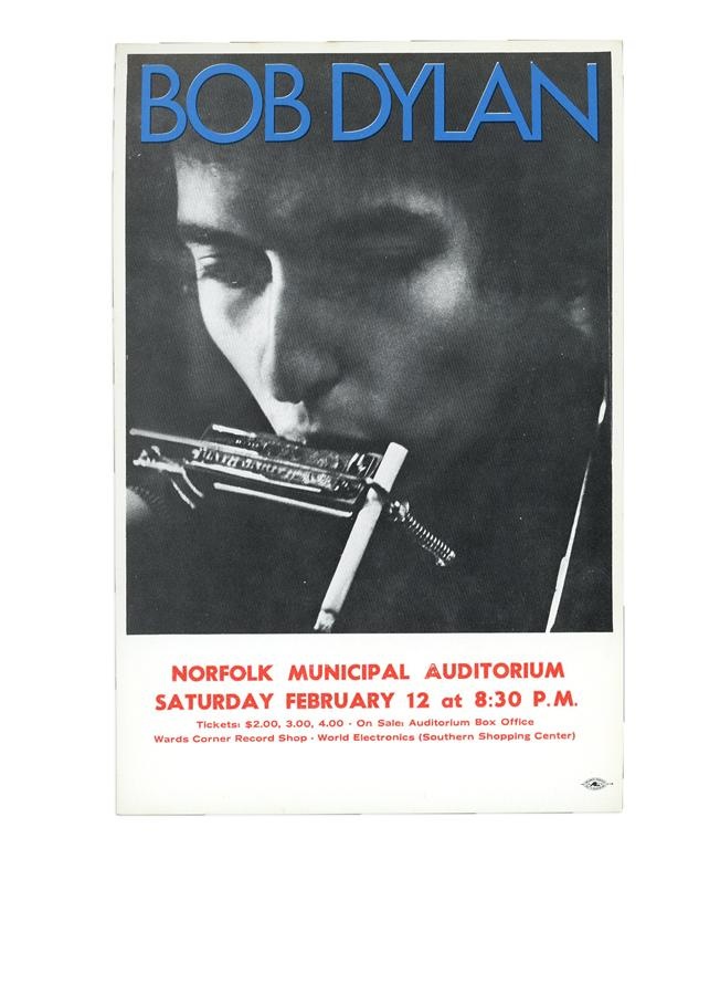 Rock 'N' Roll - Historic "Bob Dylan Goes Electric" 1966 Norfolk Concert Handbill (MINT)