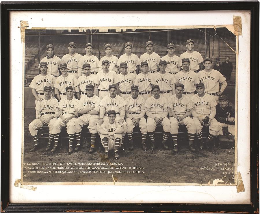 Early Baseball - 1937 National League Champs N.Y. Giants Team Photo