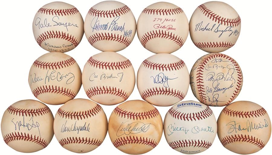 - Interesting Multi-Sport Signed Baseball Collection w/Mickey Mantle (54)