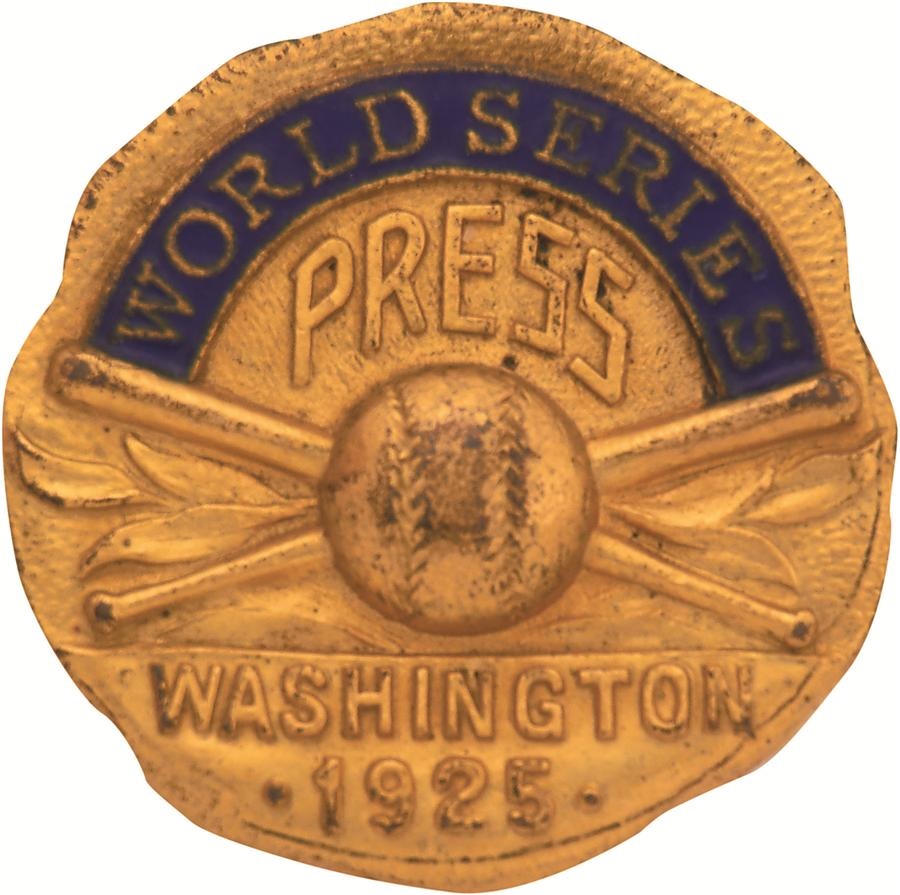 Tickets, Publications & Pins - 1925 Washington Senators Press Pin