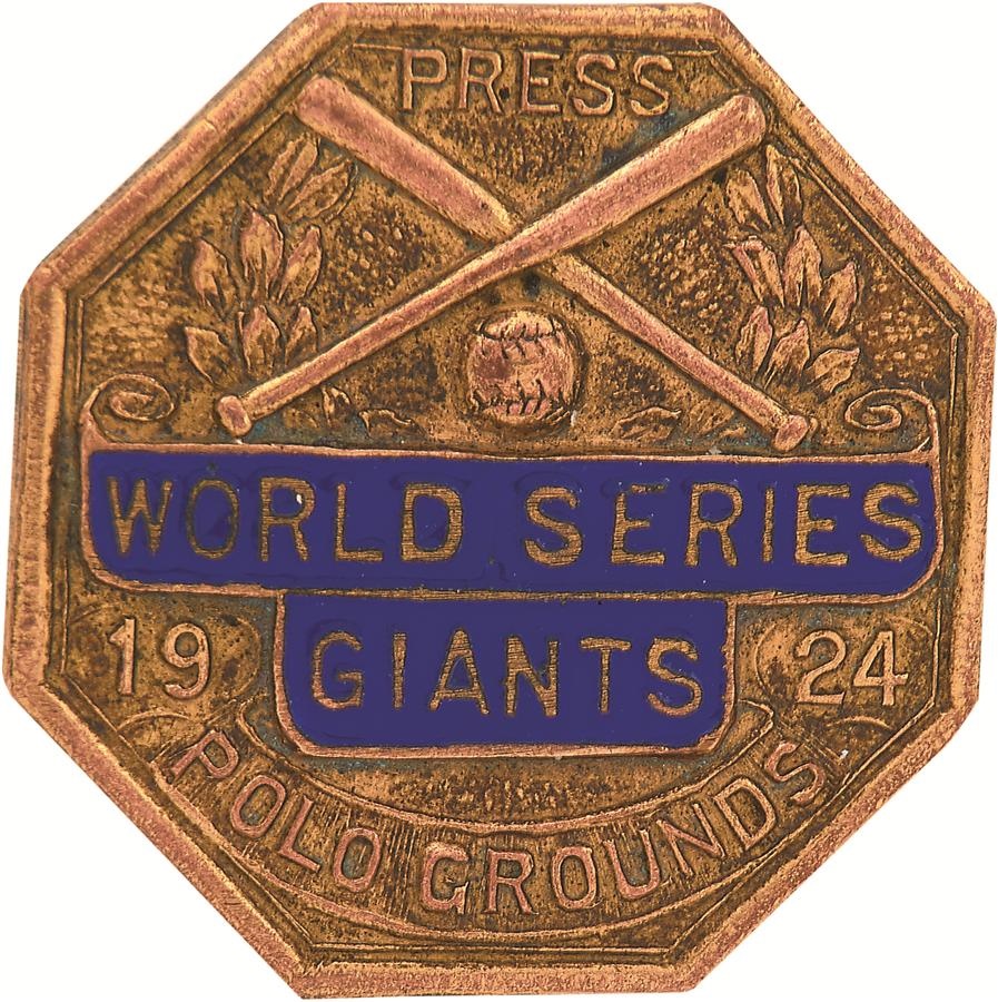 Tickets, Publications & Pins - 1924 New York Giants Press Pin