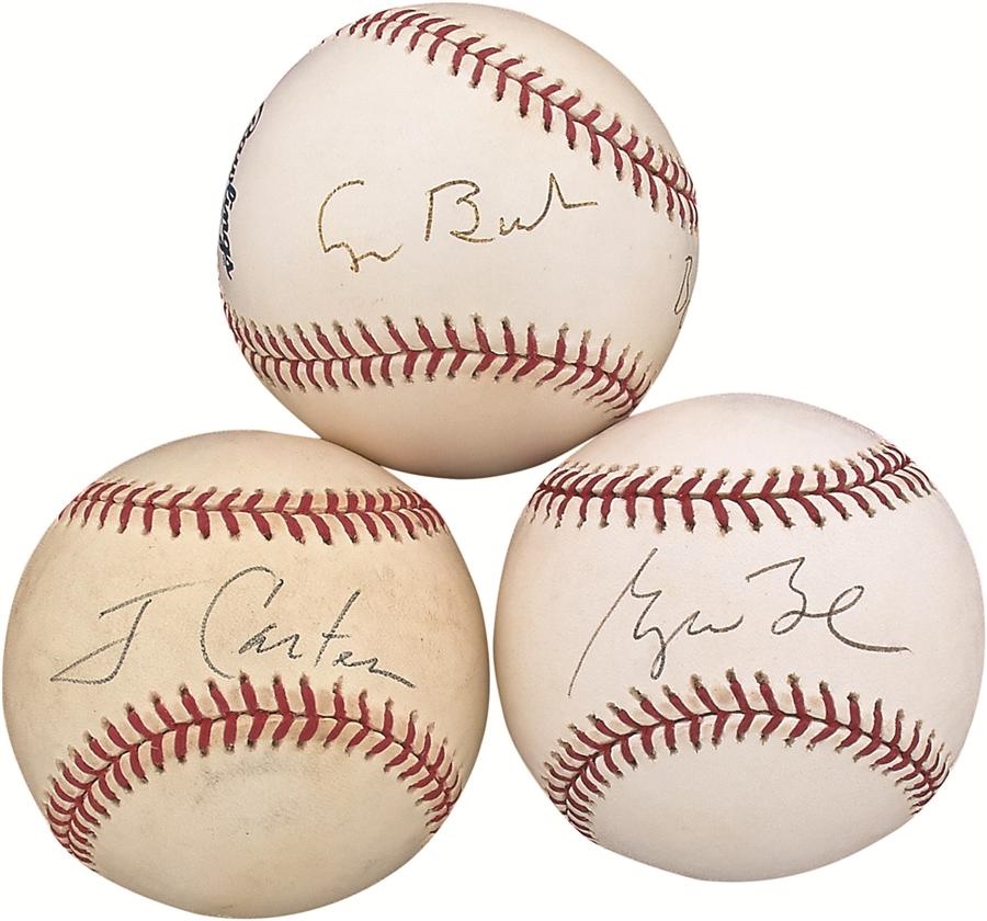 The Mike Shannon St. Louis Cardinals Collection - Three Presidential Signed Baseballs Signed for Mike Shannon (PSA/DNA)