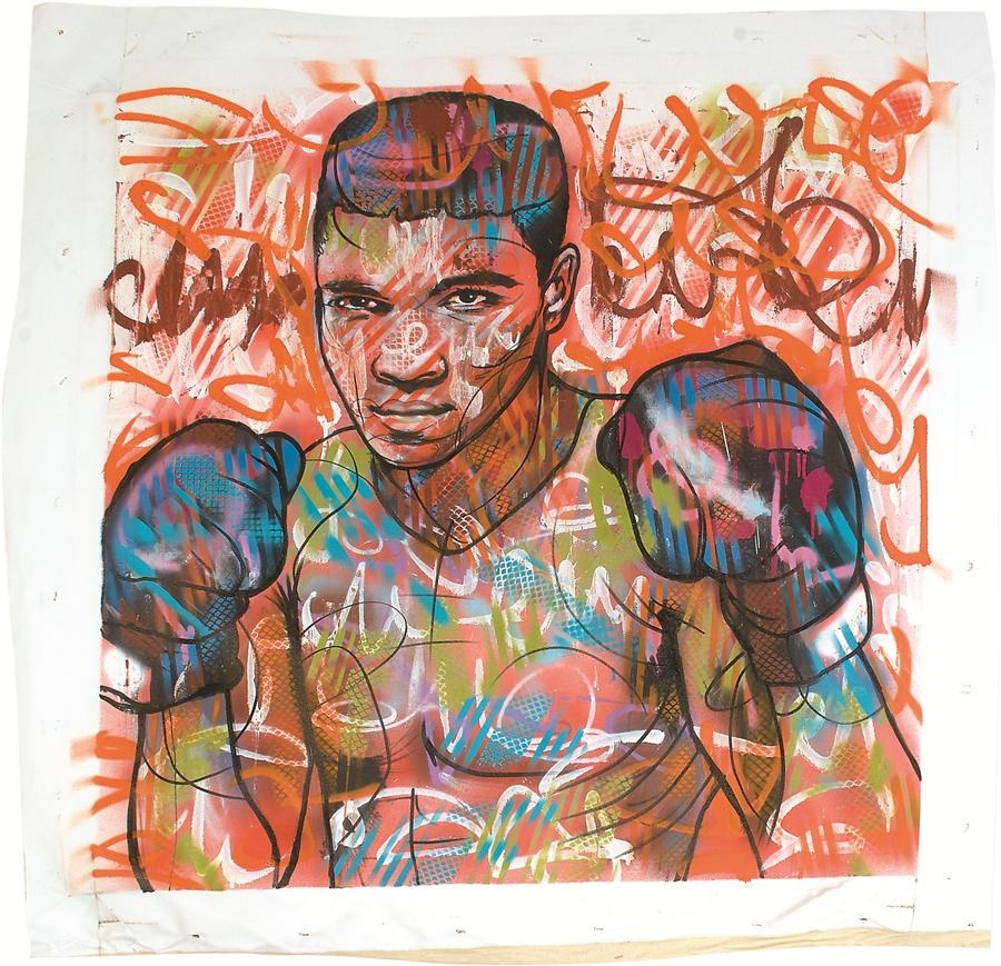 "Young Muhammad Ali" Oil on Canvas by Top Graffiti-Pop Artist "Dillon Boy" (2016)