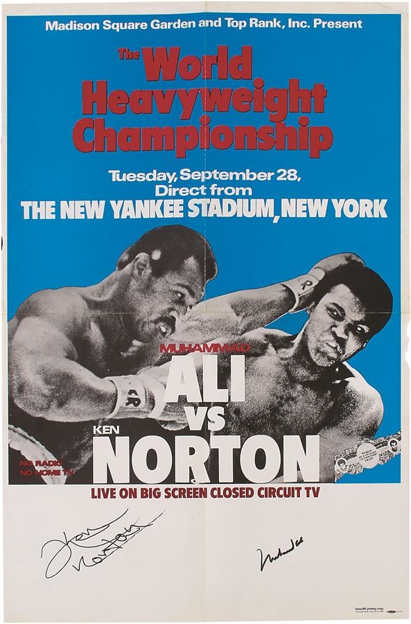 Muhammad Ali & Boxing - 1976 Muhammad Ali vs. Ken Norton III Signed Closed Circuit Poster