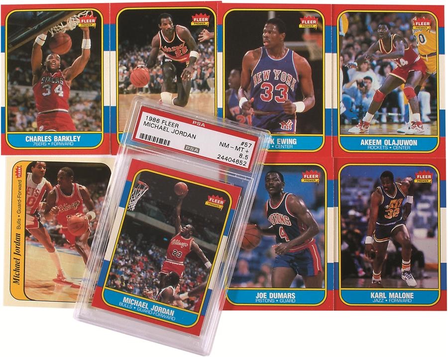 Baseball and Trading Cards - 1986-87 Fleer Basketball Complete Set with PSA 8.5 Michael Jordan Rookie