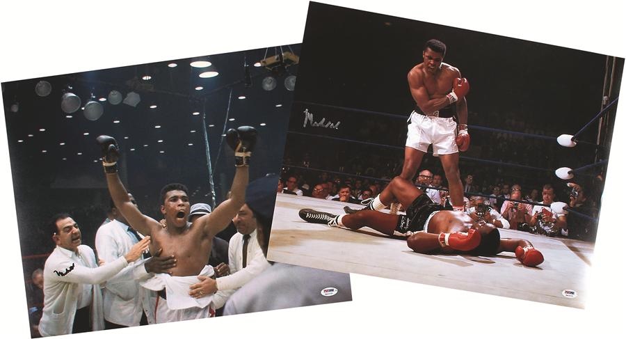 Muhammad Ali & Boxing - Pair of Muhammad Ali Signed Color Photos from Both Sonny Liston Fights (PSA/DNA)