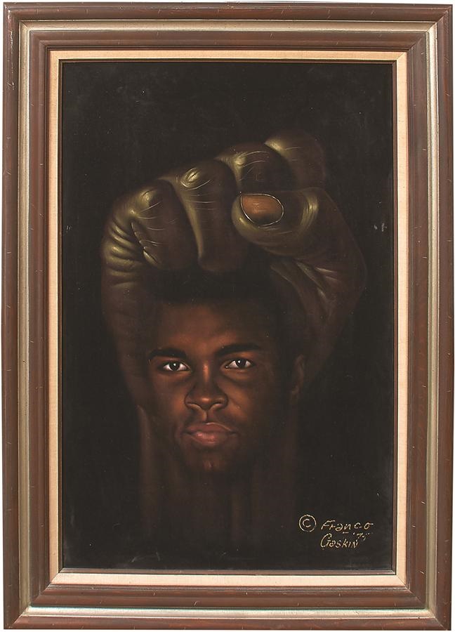 - Exceptional Muhammad Ali "Power of the People" Oil on Black Velvet Painting - Presented to Muhammad Ali by the Artist