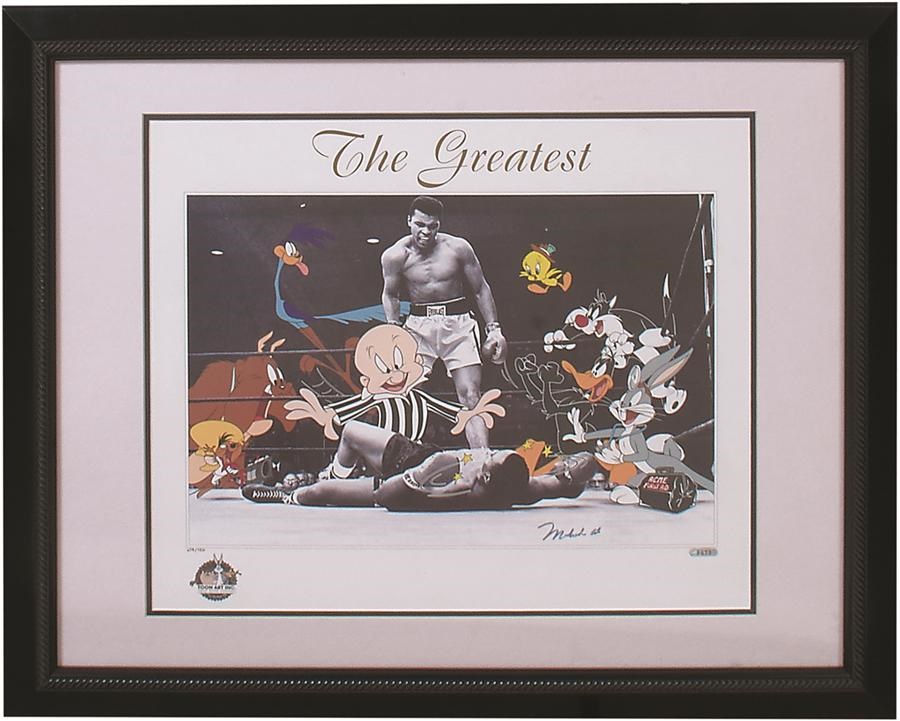Muhammad Ali & Boxing - Muhammad Ali Signed "The Greatest" Toon Art Lithograph