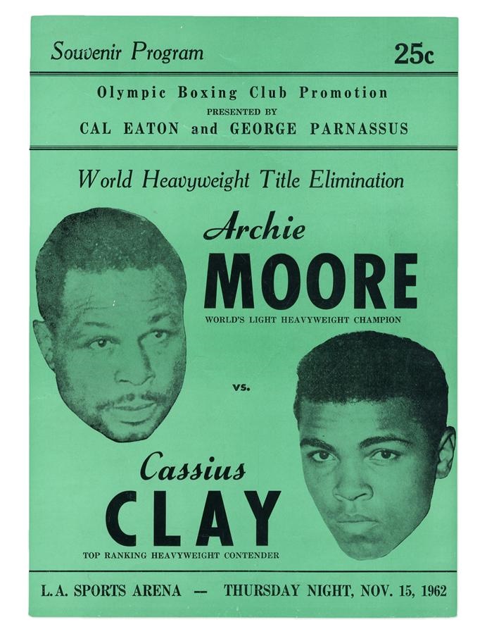 Cassius Clay/Muhammad Ali Program Collection - 1962 Cassius Clay vs. Archie Moore On-Site Program