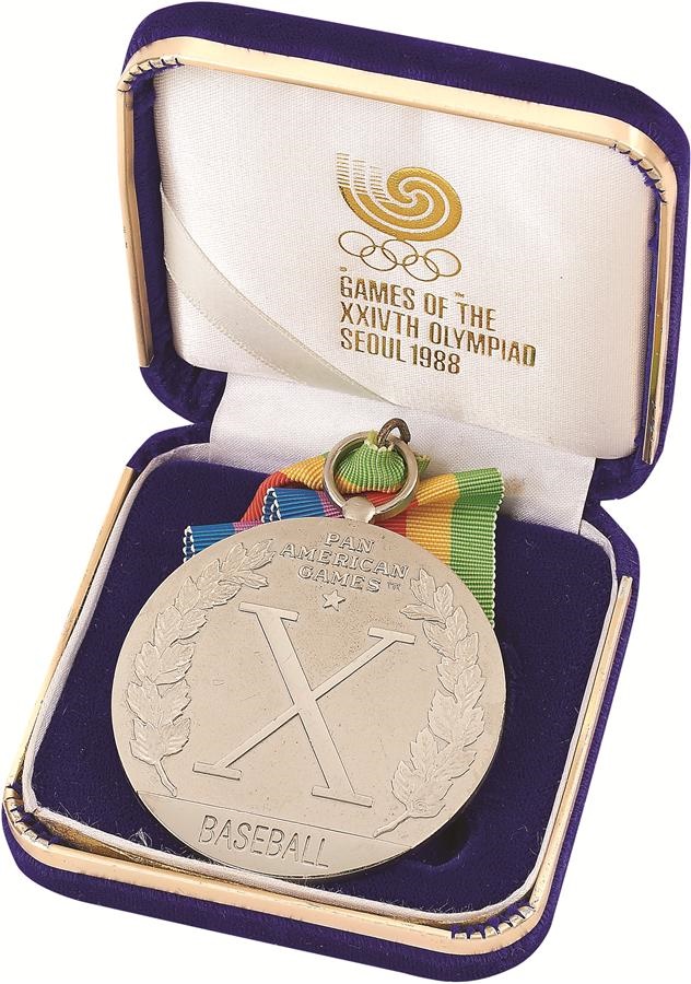 - 1987 Pan American Games Silver Medal Presented to Future Yankee Dave Silvestri - Obtained Directly from Silvestri