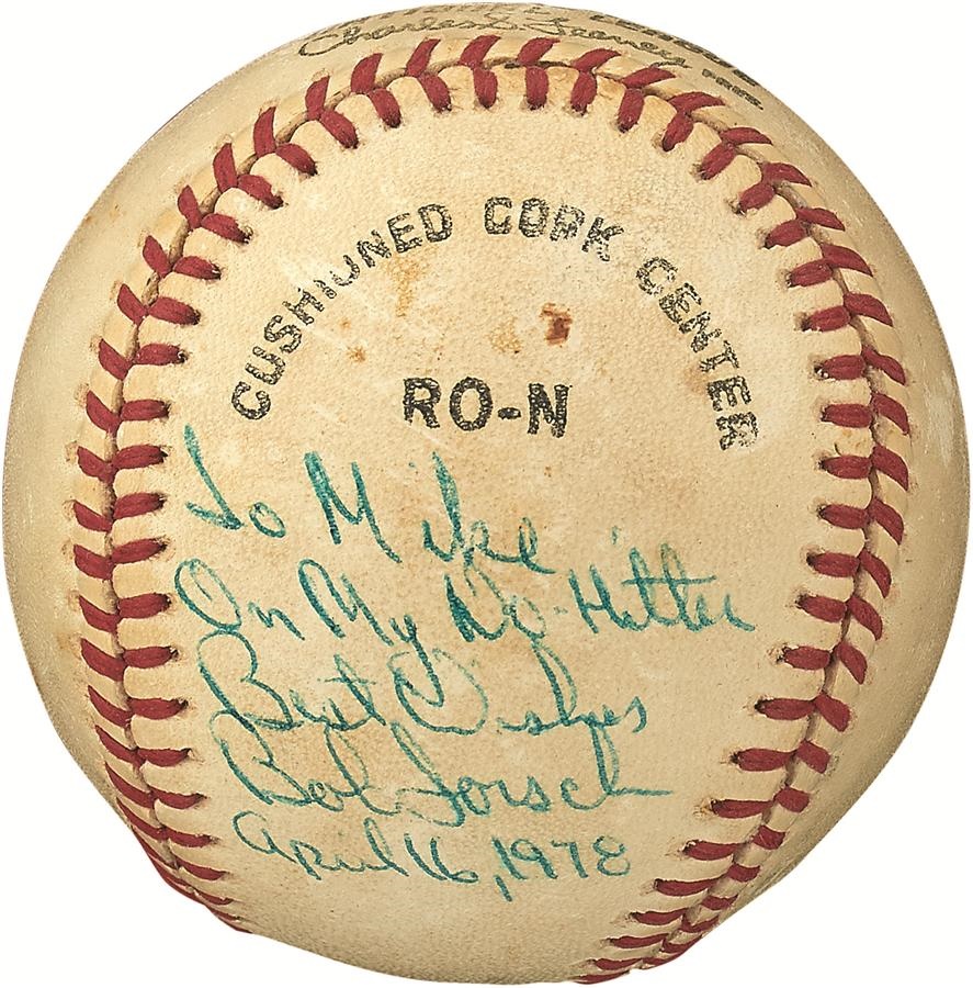 - 1978 Bob Forsch Signed Game Used No-Hitter Baseball