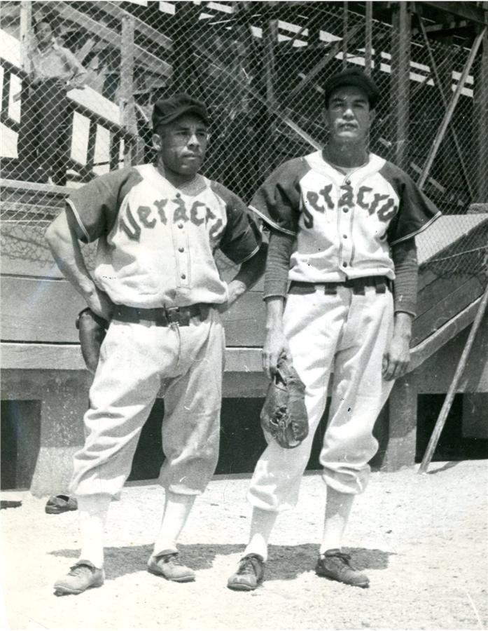 Negro League, Latin, Japanese & International Base - Ray Dandridge & Angel Castro 1948 Veracruz Blues Type I Photograph - Mexican League's Two Best Players