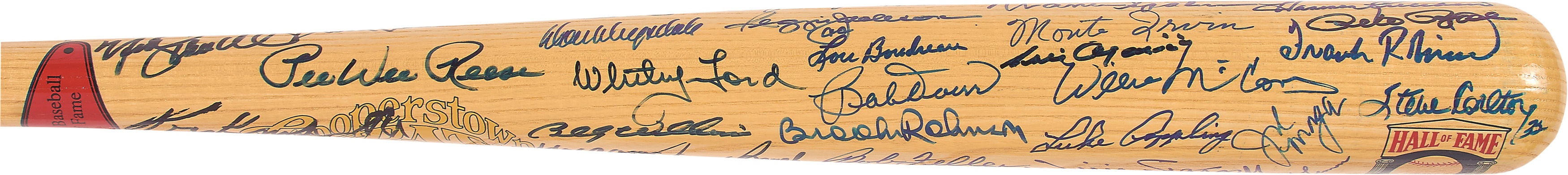 Baseball Autographs - Loaded Hall of Fame Signed Cooperstown Bat with Roy Campanella - 50+ Signatures