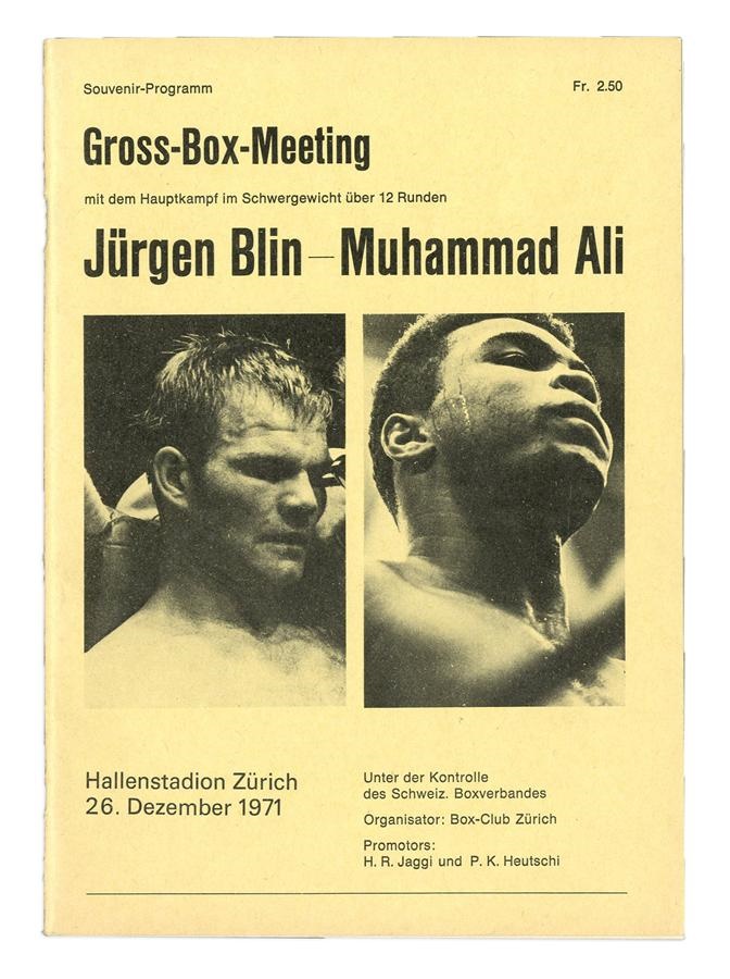 Cassius Clay/Muhammad Ali Program Collection - 1971 Muhammad Ali vs. Jurgen Blin On-Site Program