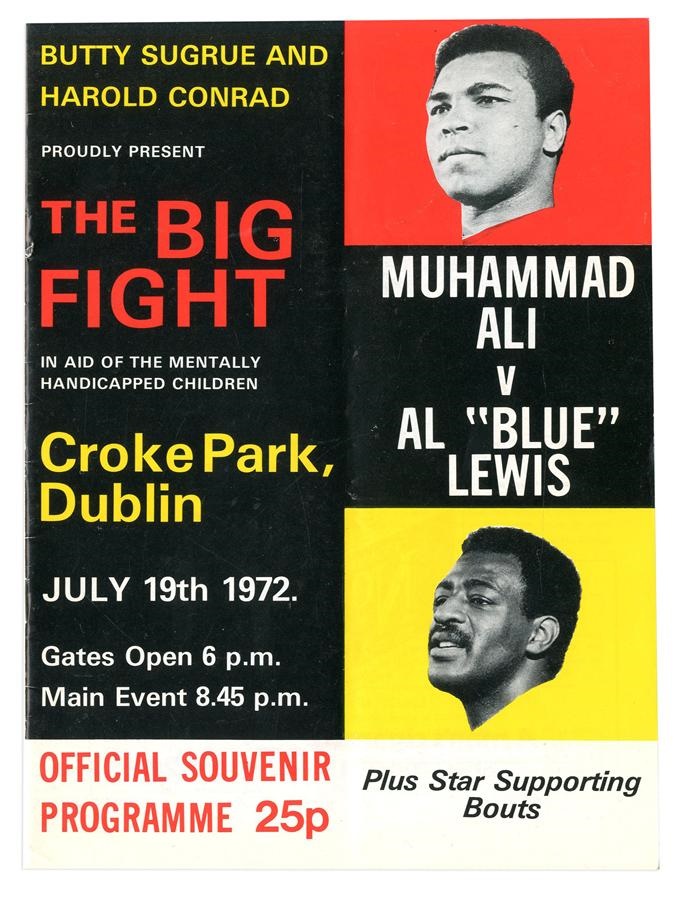 Cassius Clay/Muhammad Ali Program Collection - 1972 Muhammad Ali vs. Al "Blue" Lewis On-Site Program