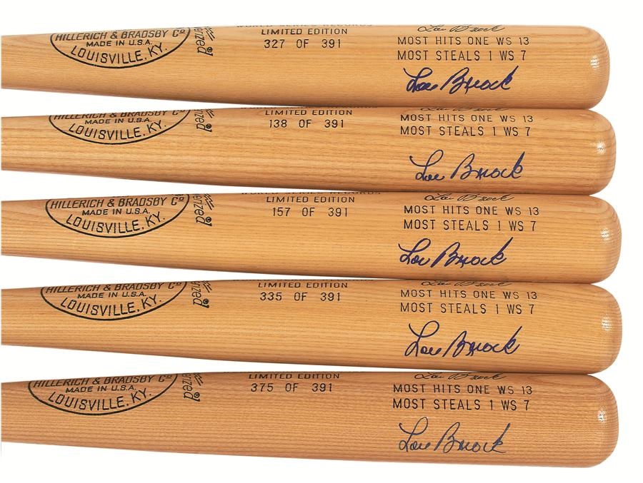 St. Louis Cardinals - Lou Brock Signed Limited Edition Bat (20)