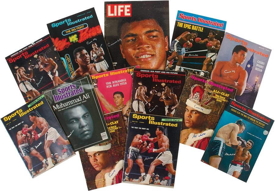 Muhammad Ali & Boxing - 1960s-70s Cassius Clay/Muhammad Ali Signed Magazine Collection - with Dual Autographs (All Graded PSA/DNA 10)