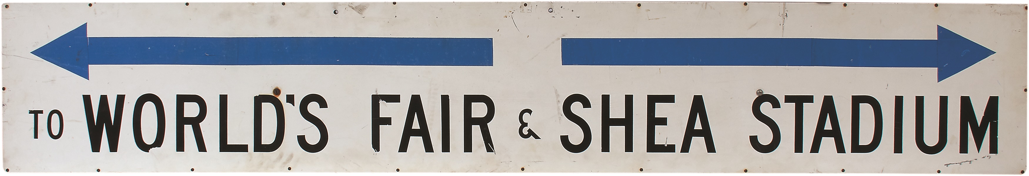 Stadium Artifacts - Magnificent 1964-65 Shea Stadium & New York World's Fair Hand-Painted Wood Sign (72")