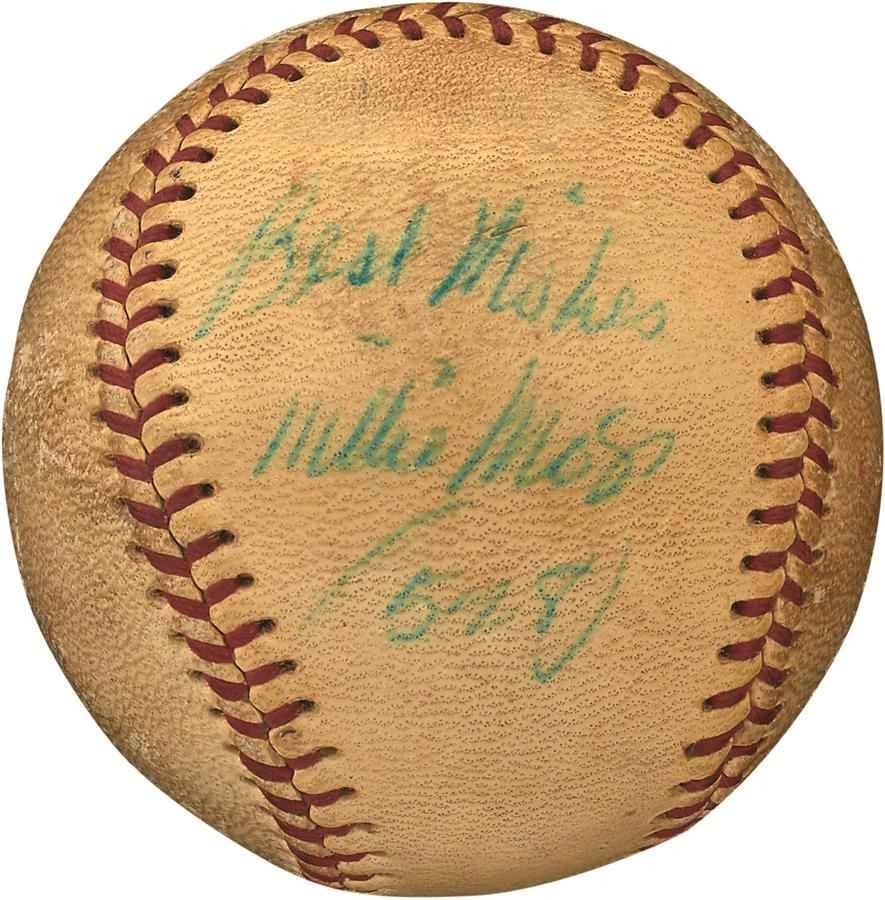 - 1966 Willie Mays Home Run #528 Baseball with Willie Mays’ Vintage Signed Authentication (JSA)