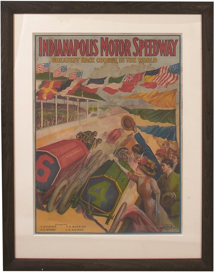 All Sports - Important 1909 Indianapolis Motor Speedway Poster from their Inaugural Opening