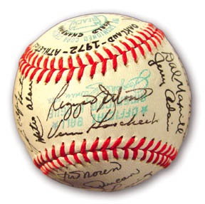 - 1972 Oakland Athletics Team Signed Baseball