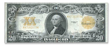- 1922 Twenty Dollar Gold Certificate