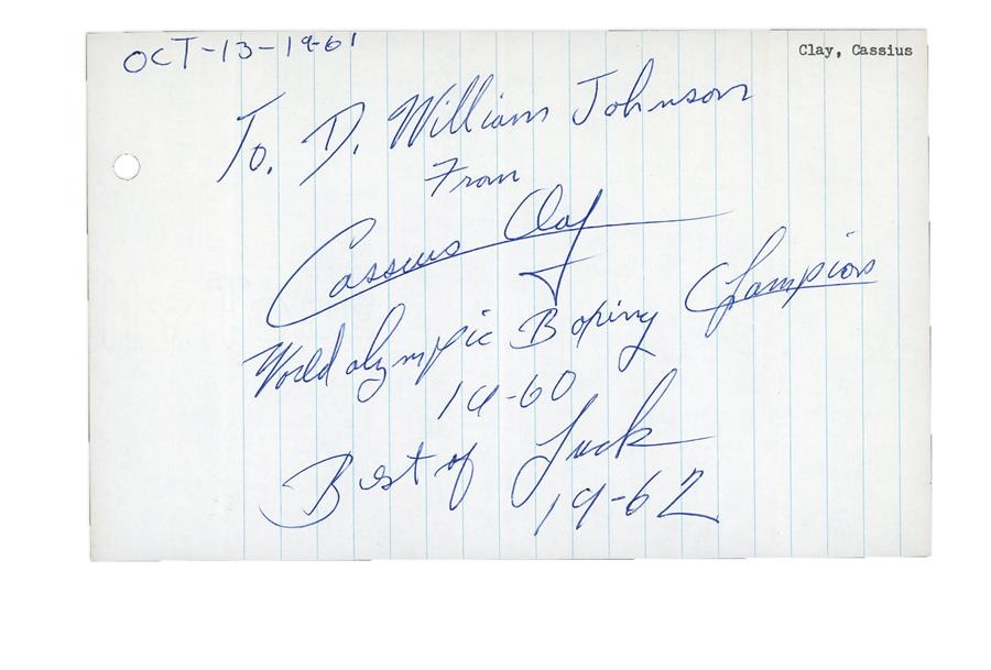 - Cassius Clay "World Olympic Boxing Champion 1960" Signed Page