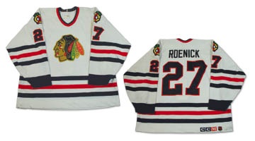 Hockey Sweaters - 1993-94 Jeremy Roenick Chicago Blackhawks Game Worn Jersey