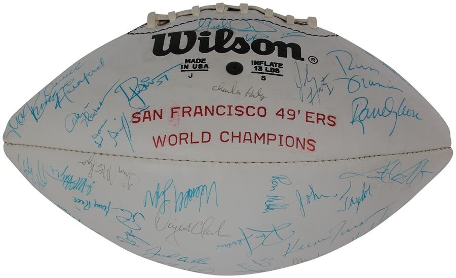 Football - 1984 World Champion San Francisco 49ers Team-Signed Football - Sourced from Tight End Russ Francis