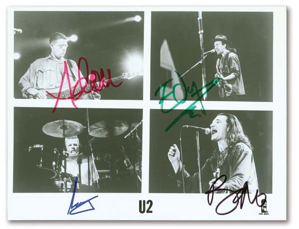 U2 Signed Promotional Photograph