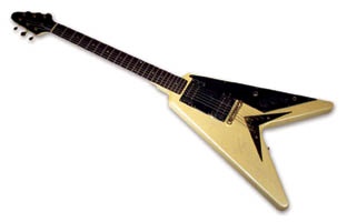 Davey Johnstone's Flying V Multi Signed Guitar