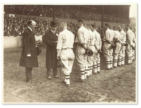 Dave Bancroft Collection - 1914 Tour of England Players Meet King George V Original Photograph (6x8”)